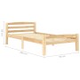 Solid pine wood bed frame 90x200 cm by vidaXL, Beds and slatted bases - Ref: Foro24-322061, Price: 107,98 €, Discount: %