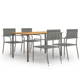 Garten-Essgruppe, 5-teilig, aus anthrazitgrauem synthetischem Rattan. von vidaXL, Gartensets - Ref: Foro24-3072498, Preis: 24...