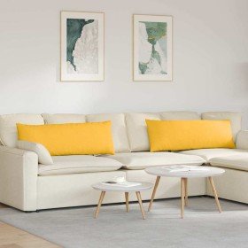 Cojines de sofá 2 pcs Amarillo Claro 120 x 40 cm Tela de pana