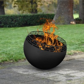 Esschert Design Brasero en forma de bola enrejado negro