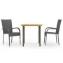 3-piece garden dining set made of synthetic brown rattan by vidaXL, Garden sets - Ref: Foro24-3072481, Price: 212,90 €, Disco...