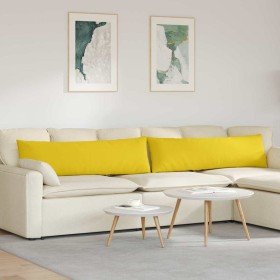 Cojines de sofá 2 pcs Amarillo Claro 145 x 40 cm tela en Cojines para sillas y sofás | Comprar online en Foro24