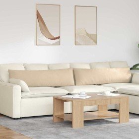 Cojines de sofá 2 pcs Crema 145 x 40 cm tela