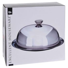 Excellent Houseware Glass bell with stainless steel plate by Excellent Houseware, Trays - Ref: Foro24-442506, Price: 23,81 €,...