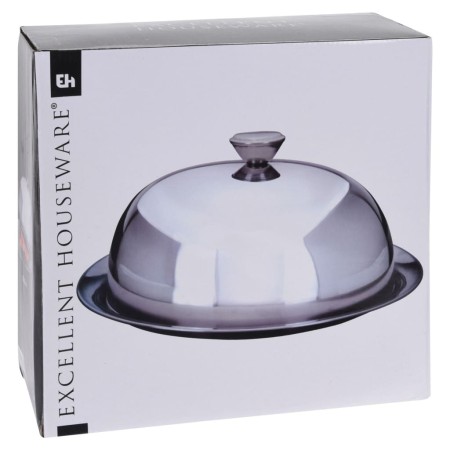 Excellent Houseware Campana de cristal con plato acero