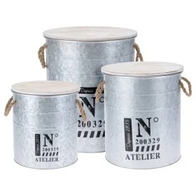 H&S Collection Set of zinc storage boxes with rope by H&S Collection, Storage baskets - Ref: Foro24-442176, Price: 69,43 €, D...