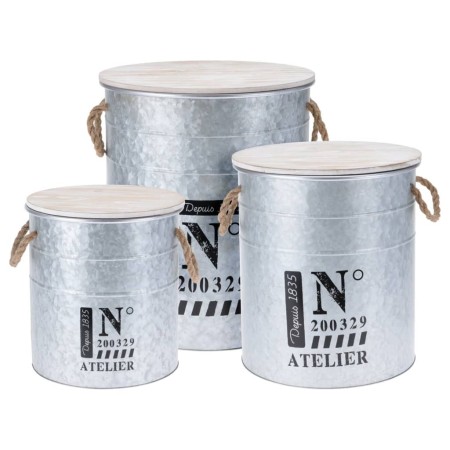 H&S Collection Set aus Zink-Aufbewahrungsboxen mit Seil von H&S Collection, Aufbewahrungskörbe - Ref: Foro24-442176, Preis: 6...