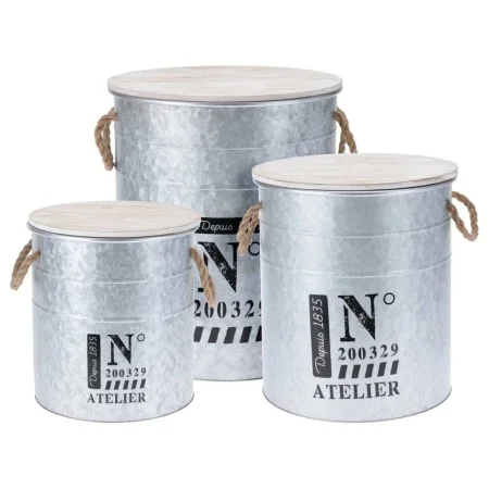 H&S Collection Set of zinc storage boxes with rope by H&S Collection, Storage baskets - Ref: Foro24-442176, Price: 69,43 €, D...