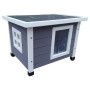 @Pet Casa de exterior para gato madera gris y blanco 57x45x43 cm