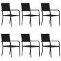 Set de muebles de comedor de jardín 7 piezas ratán PE negro de vidaXL, Conjuntos de jardín - Ref: Foro24-3072499, Precio: 331...