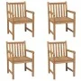 Sillas de jardín con cojines 4 uds madera de teca blanco crema de vidaXL, Sillas de jardín - Ref: Foro24-3073021, Precio: 604...