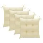 Sillas de jardín con cojines 4 uds madera de teca blanco crema de vidaXL, Sillas de jardín - Ref: Foro24-3073021, Precio: 604...