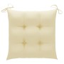 Sillas de jardín con cojines 4 uds madera de teca blanco crema de vidaXL, Sillas de jardín - Ref: Foro24-3073021, Precio: 631...