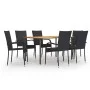 7-teiliges PE Rattan Gartenmöbel Set schwarz von vidaXL, Gartensets - Ref: Foro24-3072495, Preis: 445,30 €, Rabatt: %