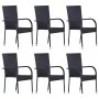 7-teiliges PE Rattan Gartenmöbel Set schwarz von vidaXL, Gartensets - Ref: Foro24-3072495, Preis: 445,30 €, Rabatt: %