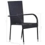 7-teiliges PE Rattan Gartenmöbel Set schwarz von vidaXL, Gartensets - Ref: Foro24-3072495, Preis: 445,30 €, Rabatt: %