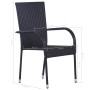 7-teiliges PE Rattan Gartenmöbel Set schwarz von vidaXL, Gartensets - Ref: Foro24-3072495, Preis: 441,36 €, Rabatt: %