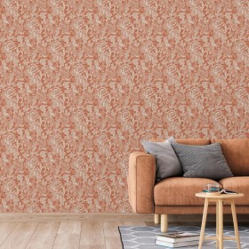 DUTCH WALLCOVERINGS Papel pintado Mae naranja y beige