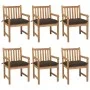Garden chairs 6 pcs solid teak wood with taupe gray cushions by vidaXL, Garden chairs - Ref: Foro24-3073054, Price: 879,10 €,...