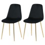 Venture Home Sillas de comedor 2 uds Polar terciopelo negro y