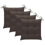 Gartenstühle mit Kissen 4 Einheiten taupegraues Teakholz von vidaXL, Gartenstühle - Ref: Foro24-3073027, Preis: 621,25 €, Rab...