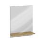FMD Espejo de pared con estante roble artesanal 54,5x13,5x67,5
