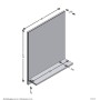FMD Espejo de pared con estante roble artesanal 54,5x13,5x67,5