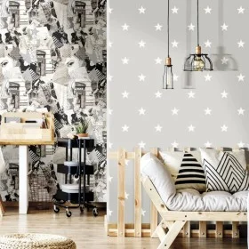 Noordwand Tapeten Friends&Coffee Little Stars dunkelgrau weiß von Noordwand, Bemaltes Papier - Ref: Foro24-444860, Preis: 31,...