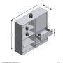 FMD Armario con 3 cajones y 3 puertas azul 99x31,5x101,2 cm