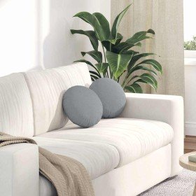 Cojines para asiento 2 pcs Gris Claro Ø30 x 13 cm tela en Cojines para sillas y sofás | Comprar online en Foro24