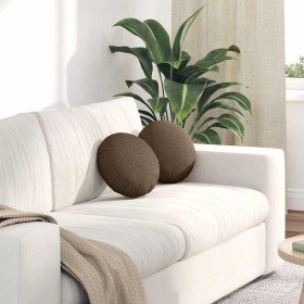 Cojines para asiento 2 pcs Marrón Ø30 x 13 cm tela en Cojines para sillas y sofás | Comprar online en Foro24