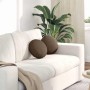 Cojines para asiento 2 pcs Marrón Ø30 x 13 cm tela