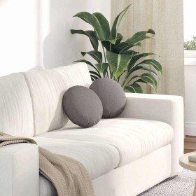 Cojines para asiento 2 pcs Taupé Ø30 x 13 cm tela