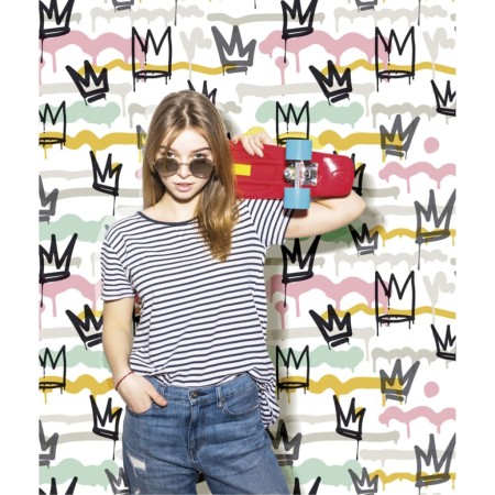 Noordwand Wallpaper Friends&Coffee Sith Graffity und Kronen von Noordwand, Bemaltes Papier - Ref: Foro24-444845, Preis: 26,08...