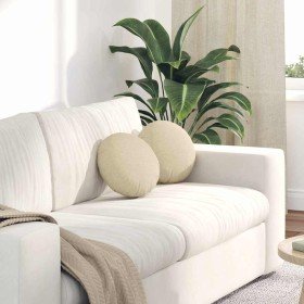 Cojines para asiento 2 pcs Crema Ø30 x 13 cm tela en Cojines para sillas y sofás | Comprar online en Foro24
