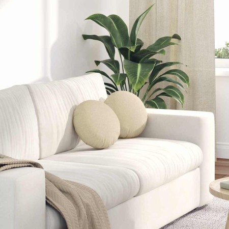 Cojines para asiento 2 pcs Crema Ø30 x 13 cm tela