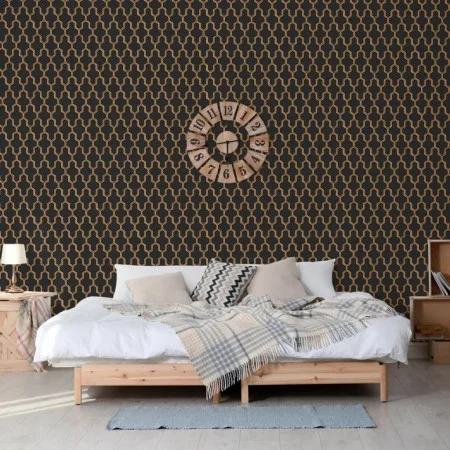 DUTCH WALLCOVERINGS Black and Gold Geometric Wallpaper by DUTCH WALLCOVERINGS, Painted paper - Ref: Foro24-442591, Price: 30,...