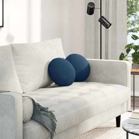 Cojines para asiento 2 pcs Azul Ø30 x 13 cm tela en Cojines para sillas y sofás | Comprar online en Foro24