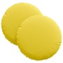 Cojines para asiento 2 pcs Amarillo Claro Ø30 x 13 cm tela