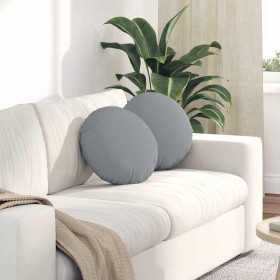 Cojines para asiento 2 pcs Gris Claro Ø40 x 13 cm tela