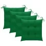 Sillas de jardín 4 uds madera maciza de teca con cojines verdes de vidaXL, Sillas de jardín - Ref: Foro24-3073024, Precio: 59...