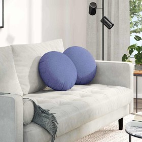 Cojines para asiento 2 pcs Azul jeans Ø40 x 13 cm tela