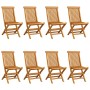 Gartenstühle 8 Stück aus massivem Teakholz mit cremeweißen Kissen von vidaXL, Gartenstühle - Ref: Foro24-3072934, Preis: 510,...