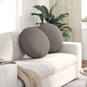 Cojines para asiento 2 pcs Taupé Ø50 x 19 cm tela en Cojines para sillas y sofás | Comprar online en Foro24