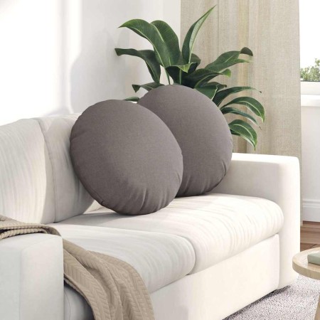 Cojines para asiento 2 pcs Taupé Ø50 x 19 cm tela