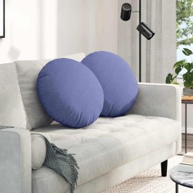 Cojines para asiento 2 pcs Azul jeans Ø50 x 19 cm tela