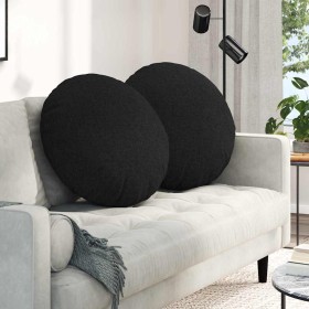 Cojines para asiento 2 pcs Negro Ø60 x 21 cm tela