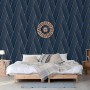 DUTCH WALLCOVERINGS Papel pintado Geometric azul y dorado