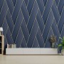 DUTCH WALLCOVERINGS Papel pintado Geometric azul y dorado