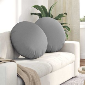 Cojines para asiento 2 pcs Gris Nube Ø60 x 21 cm tela